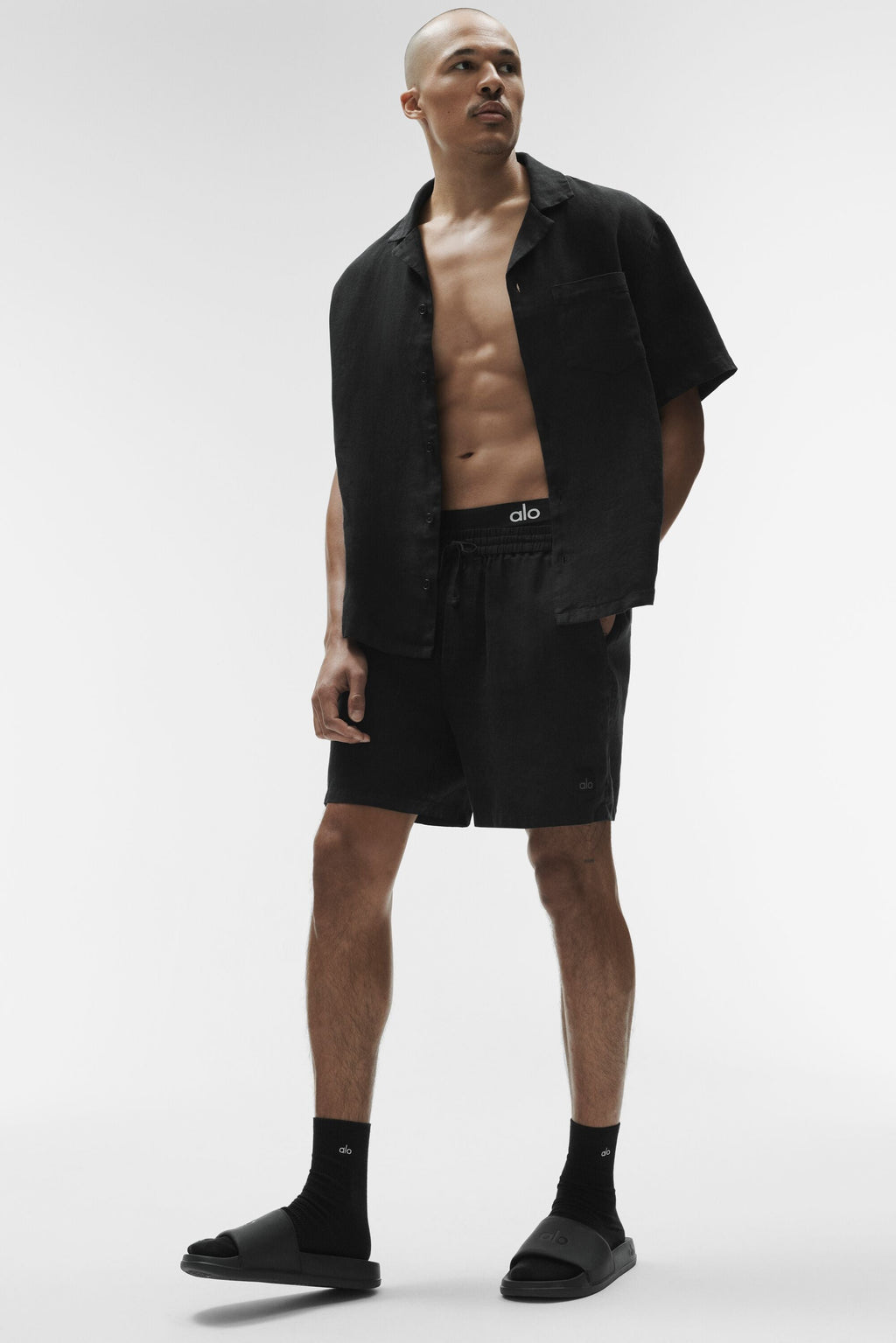 Linen Days Short Sleeve Button Up - Black — photo 5