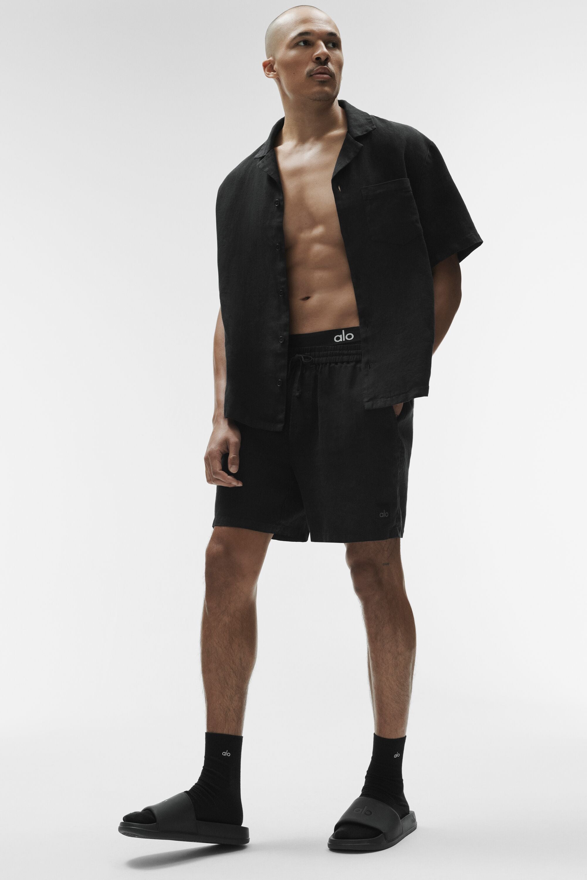 Linen Days Short Sleeve Button Up - Black — photo 5