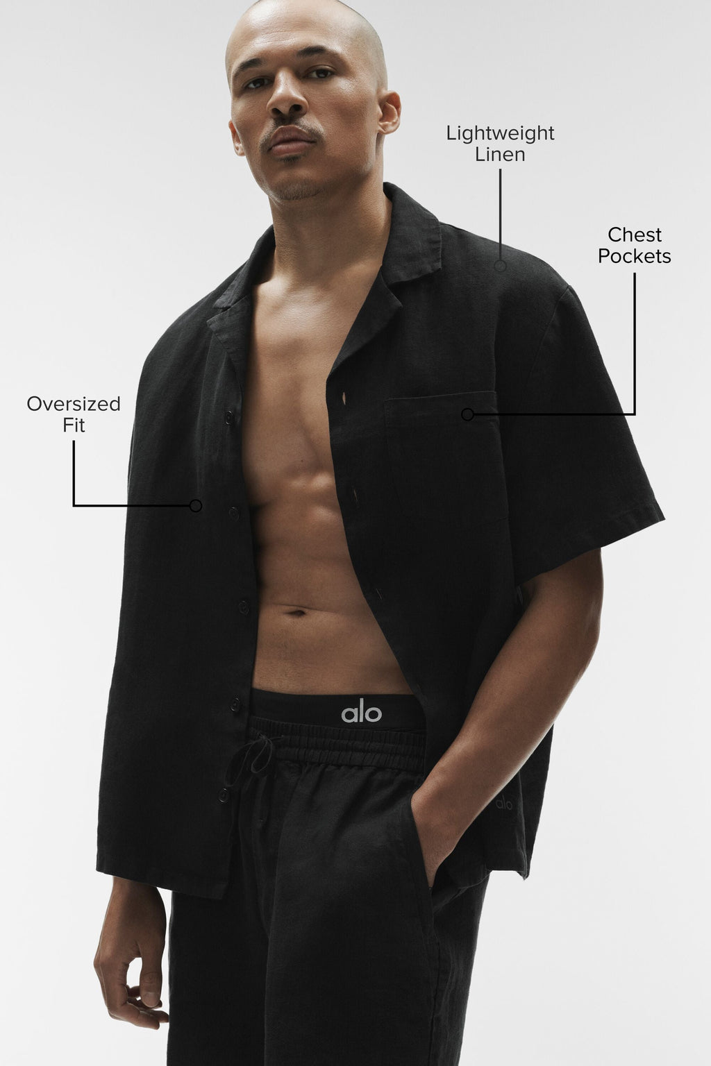 Linen Days Short Sleeve Button Up - Black — photo 2