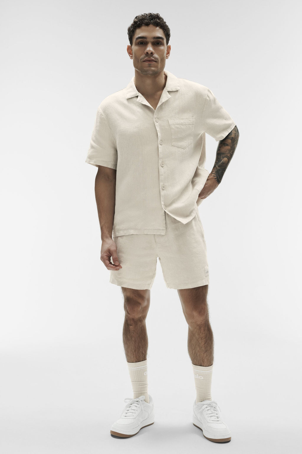 Linen Days Short Sleeve Button Up - Bone — photo 5
