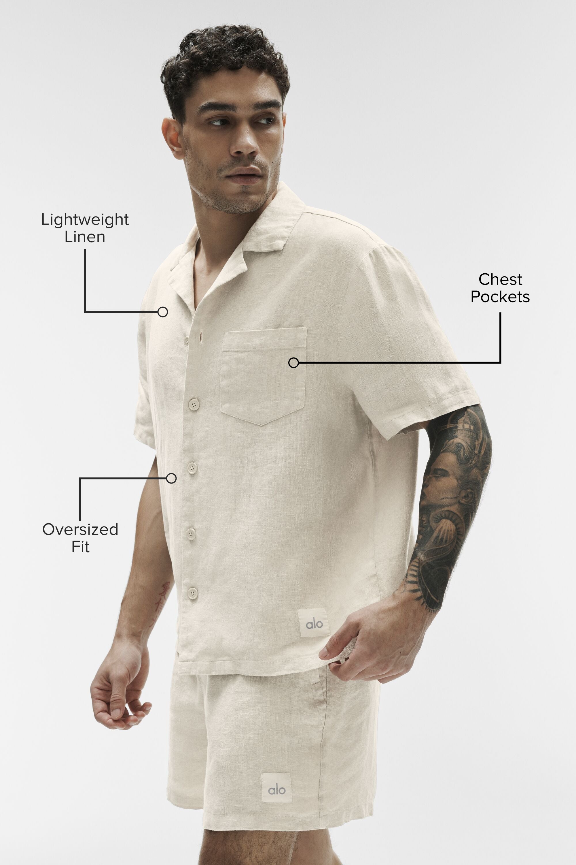 Linen Days Short Sleeve Button Up - Bone — photo 2