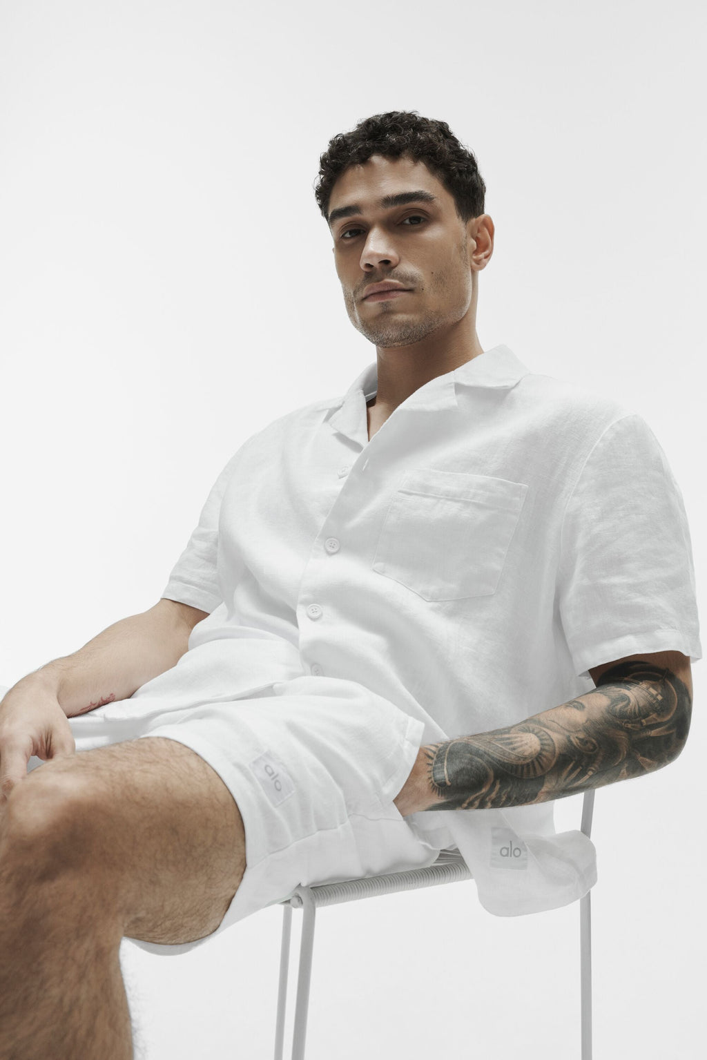 Linen Days Short Sleeve Button Up - White — photo 1