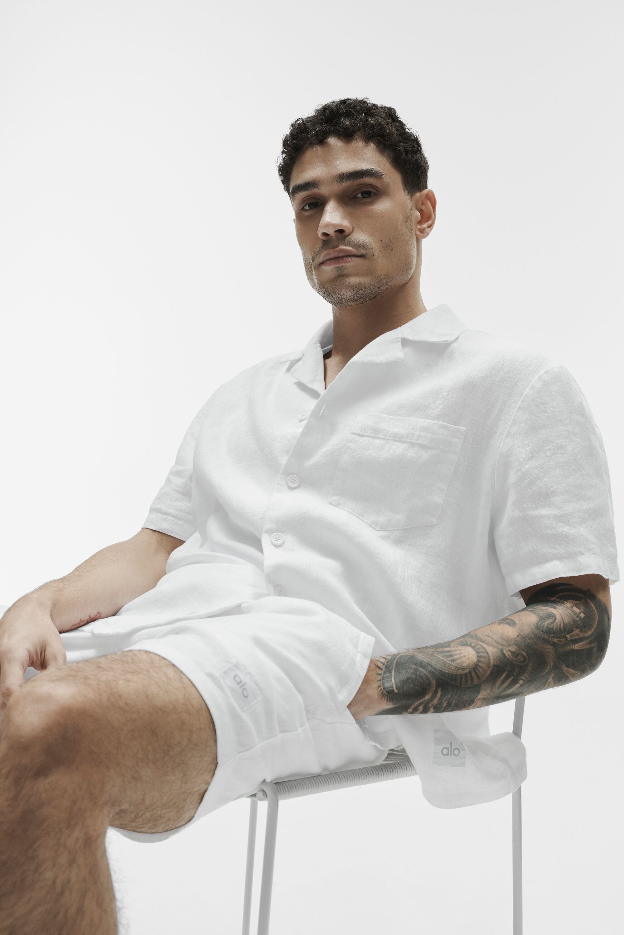 Linen Days Short Sleeve Button Up - White — photo 1
