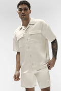 Satin Horizon Short Sleeve Button Up - Bone — photo 1