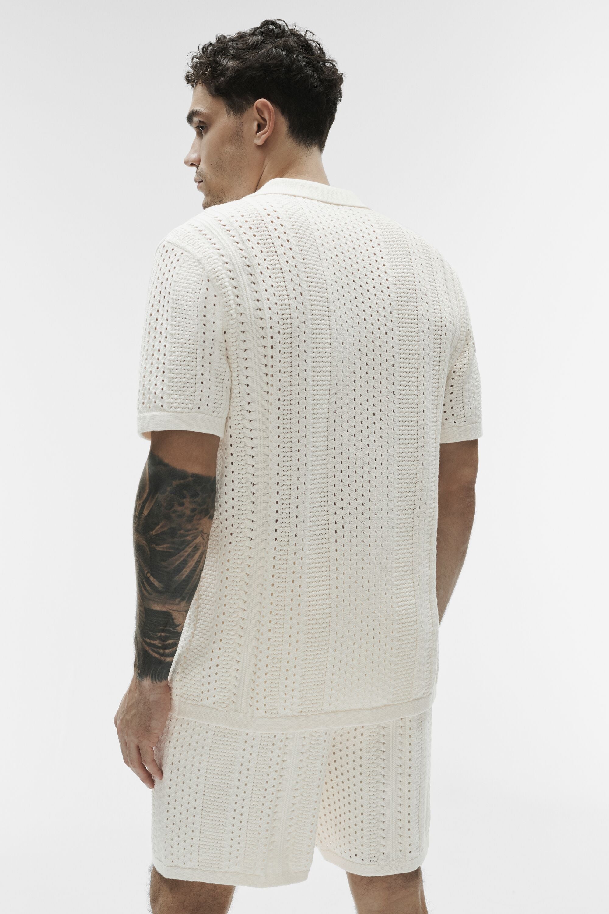 Coastline Knit Short Sleeve Polo - Ivory — photo 4