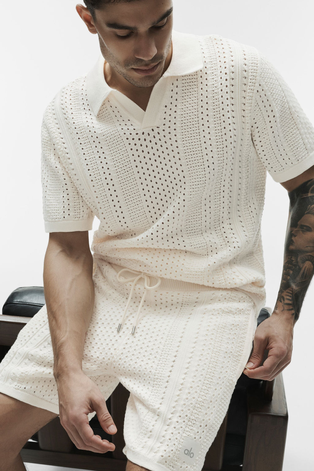 Coastline Knit Short Sleeve Polo - Ivory — photo 5