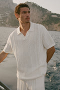 Coastline Knit Short Sleeve Polo - Ivory — photo 1