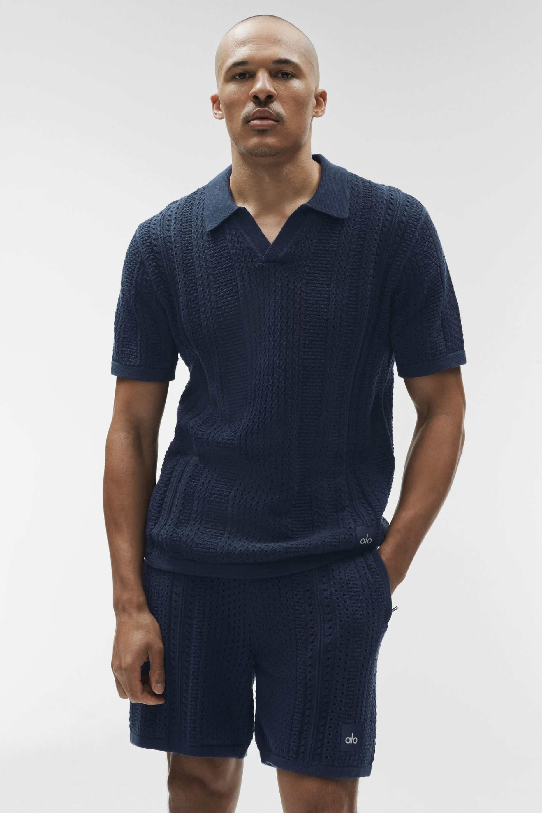 Coastline Knit Short Sleeve Polo - Navy — photo 3