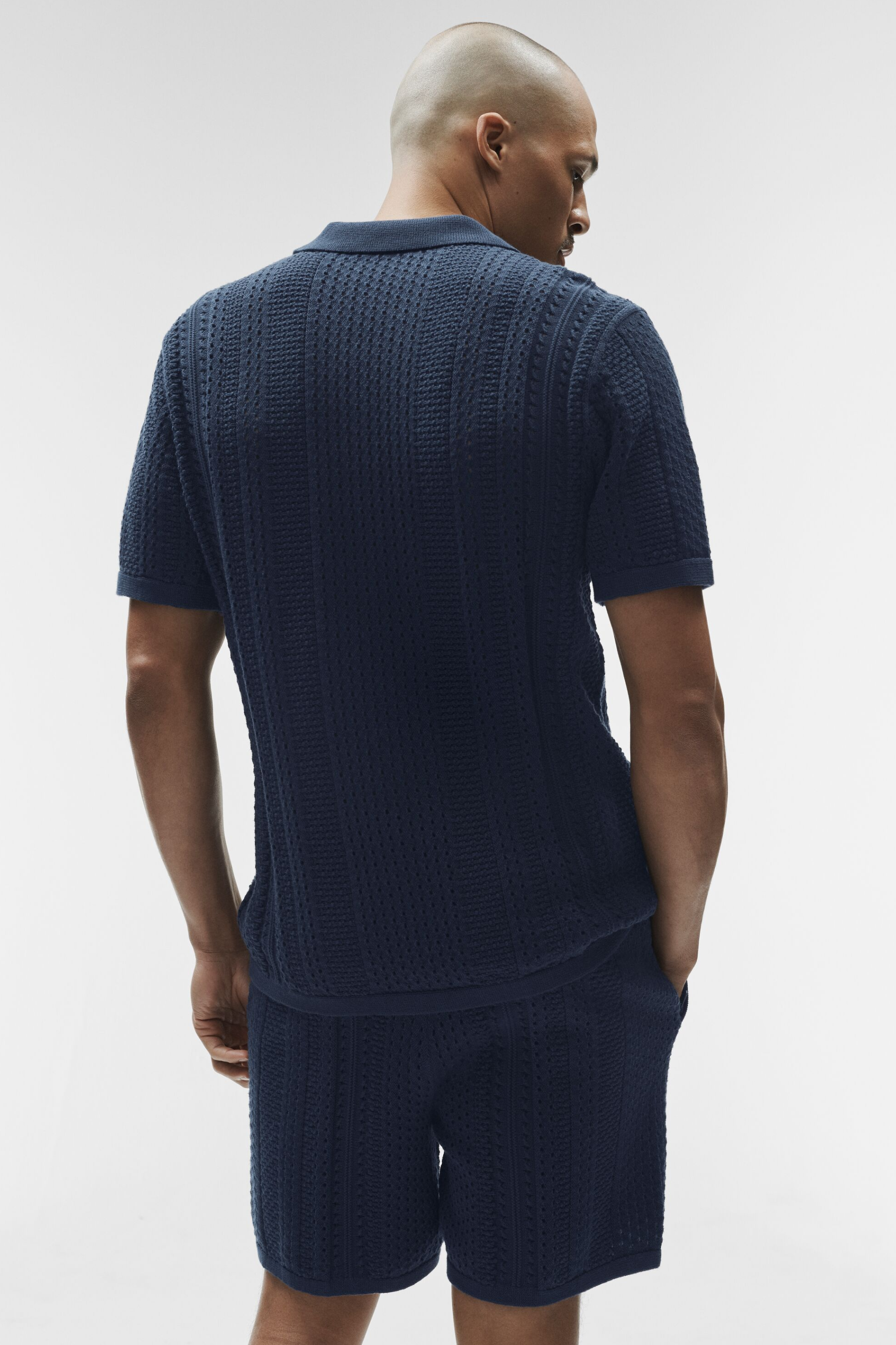 Coastline Knit Short Sleeve Polo - Navy — photo 4