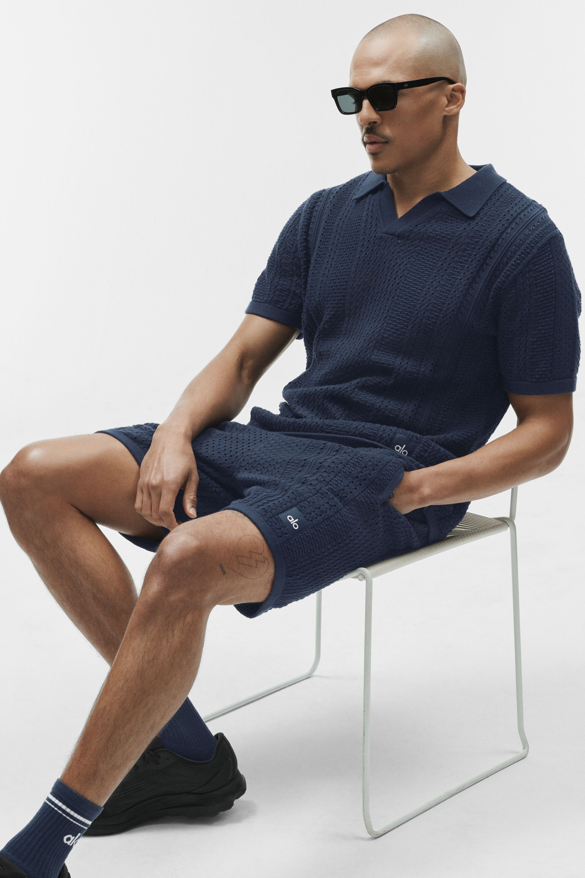 Coastline Knit Short Sleeve Polo - Navy — photo 6