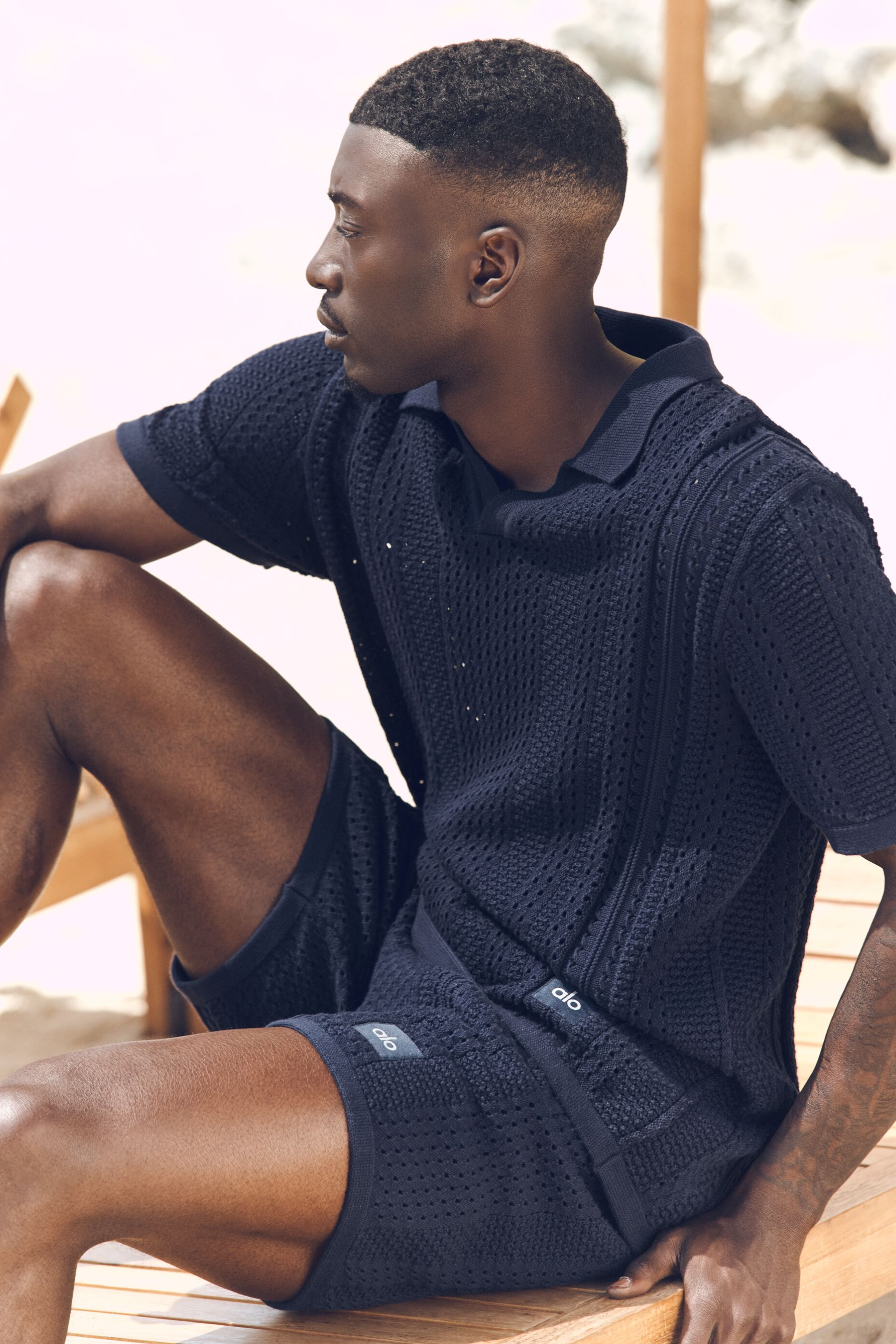 Coastline Knit Short Sleeve Polo - Navy — photo 1