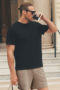 Linen Jersey Coastal Short Sleeve Tee - Black — photo 1
