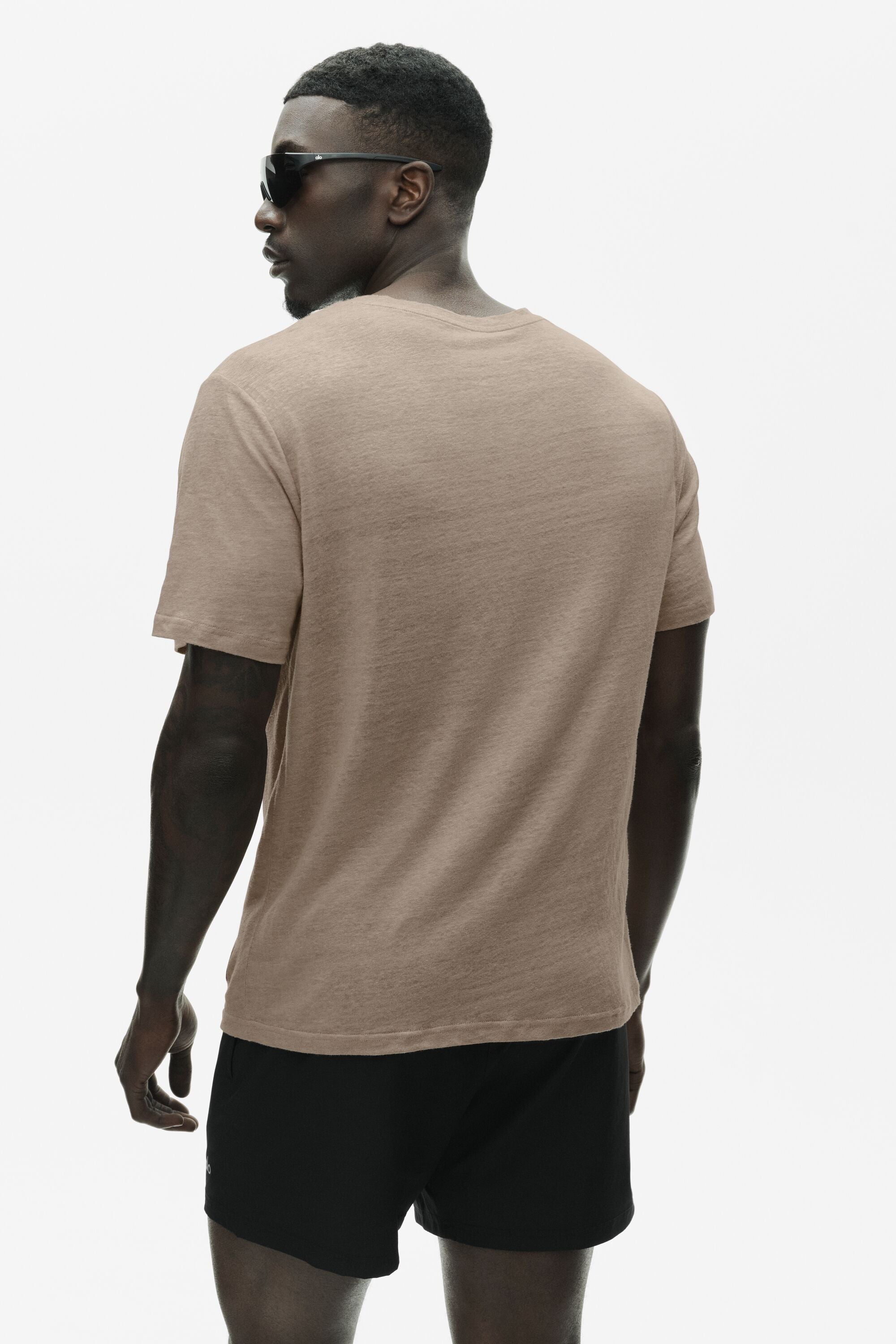 Linen Jersey Coastal Short Sleeve Tee - Gravel — photo 3