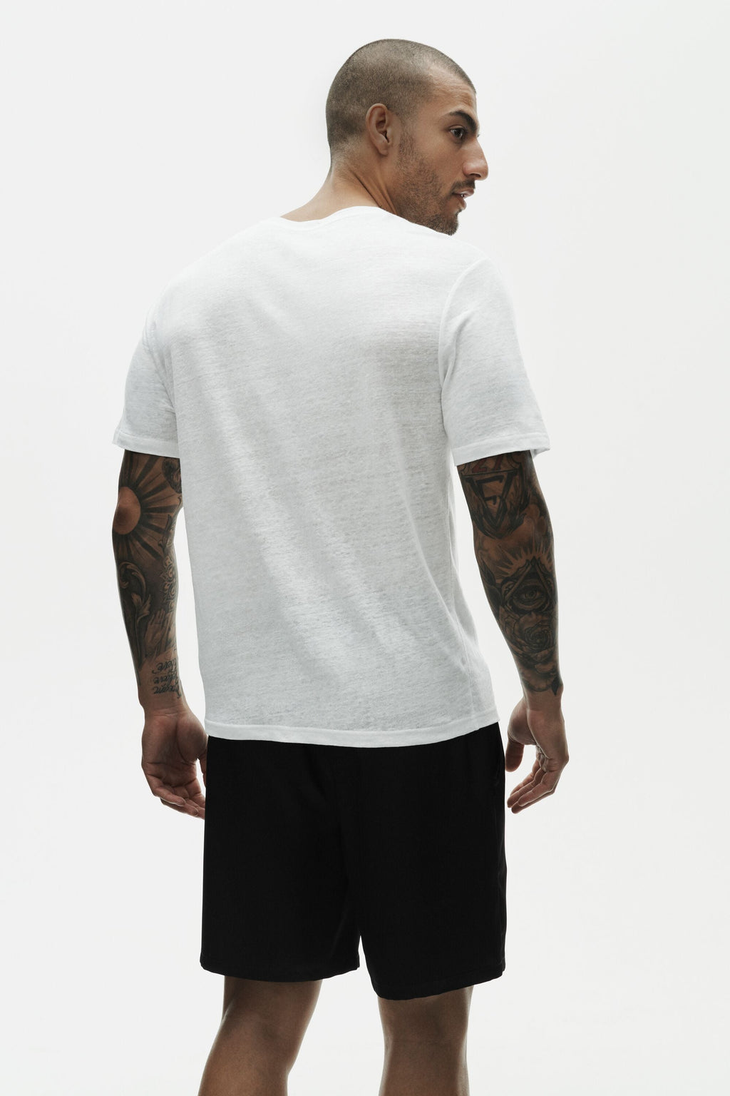 Linen Jersey Coastal Short Sleeve Tee - White — photo 4
