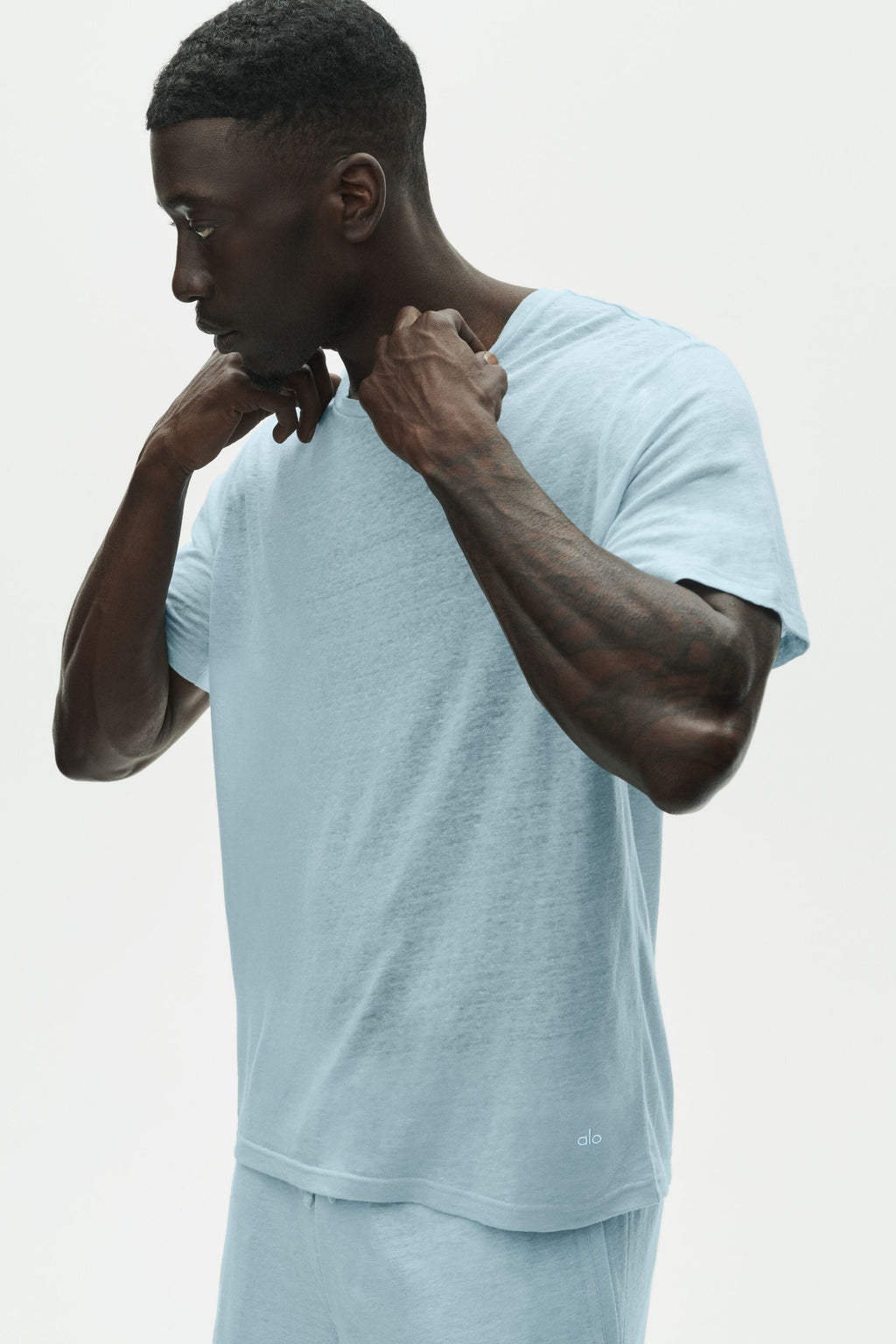 Linen Jersey Coastal Short Sleeve Tee - Seaside Blue — photo 3