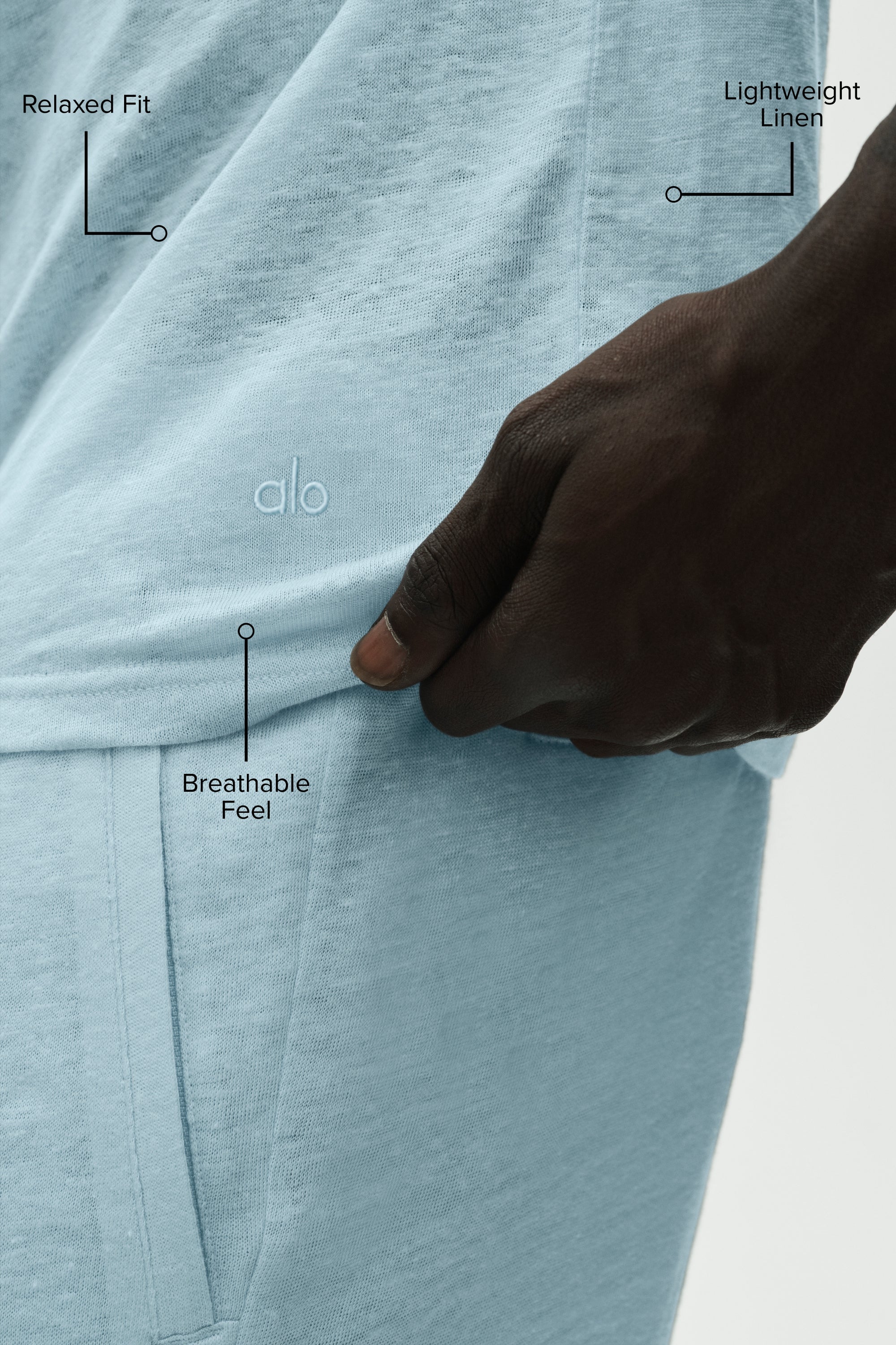 Linen Jersey Coastal Short Sleeve Tee - Seaside Blue — photo 2