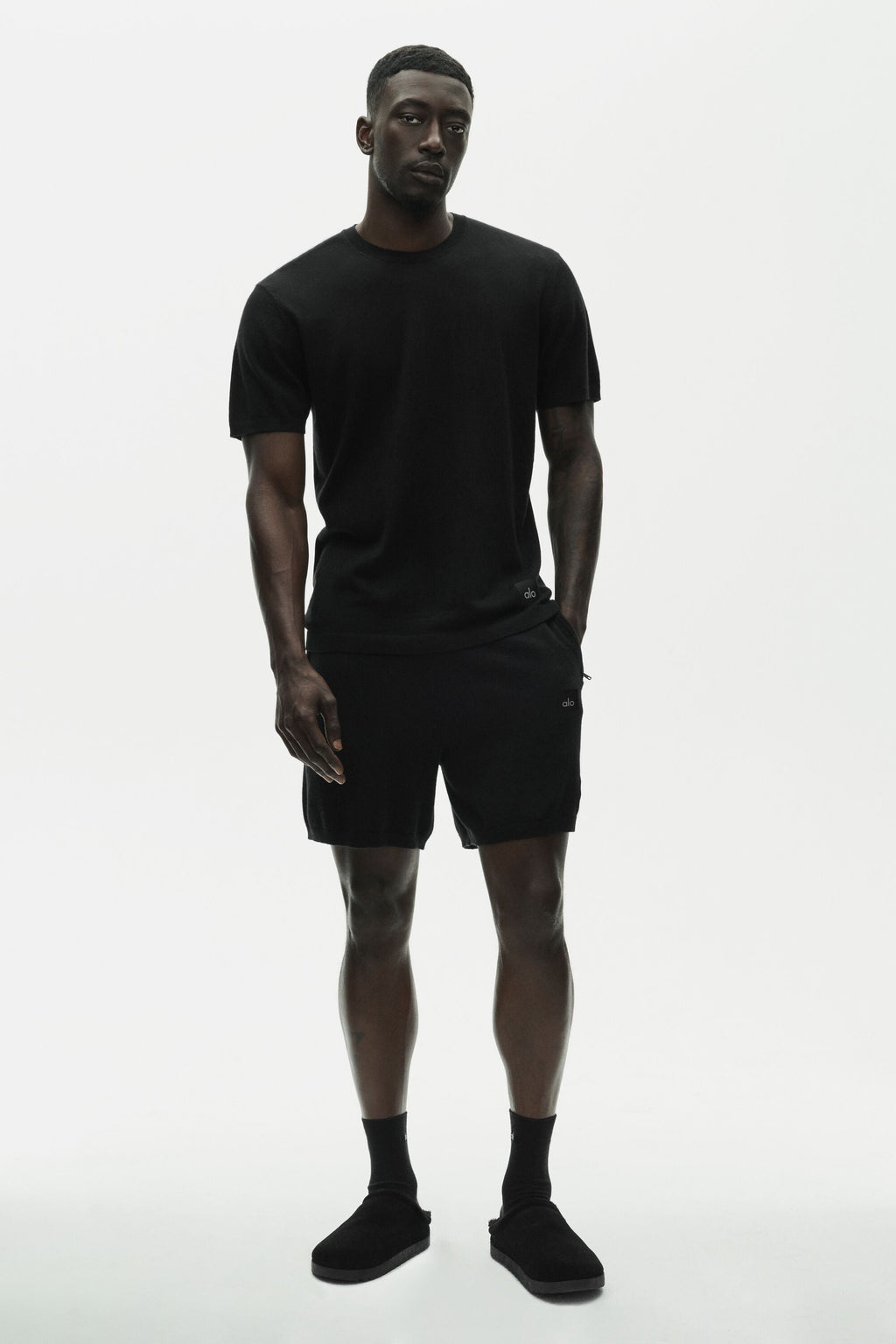 Cotton Cashmere Ever Soft Short Sleeve Crew - Black — photo 5