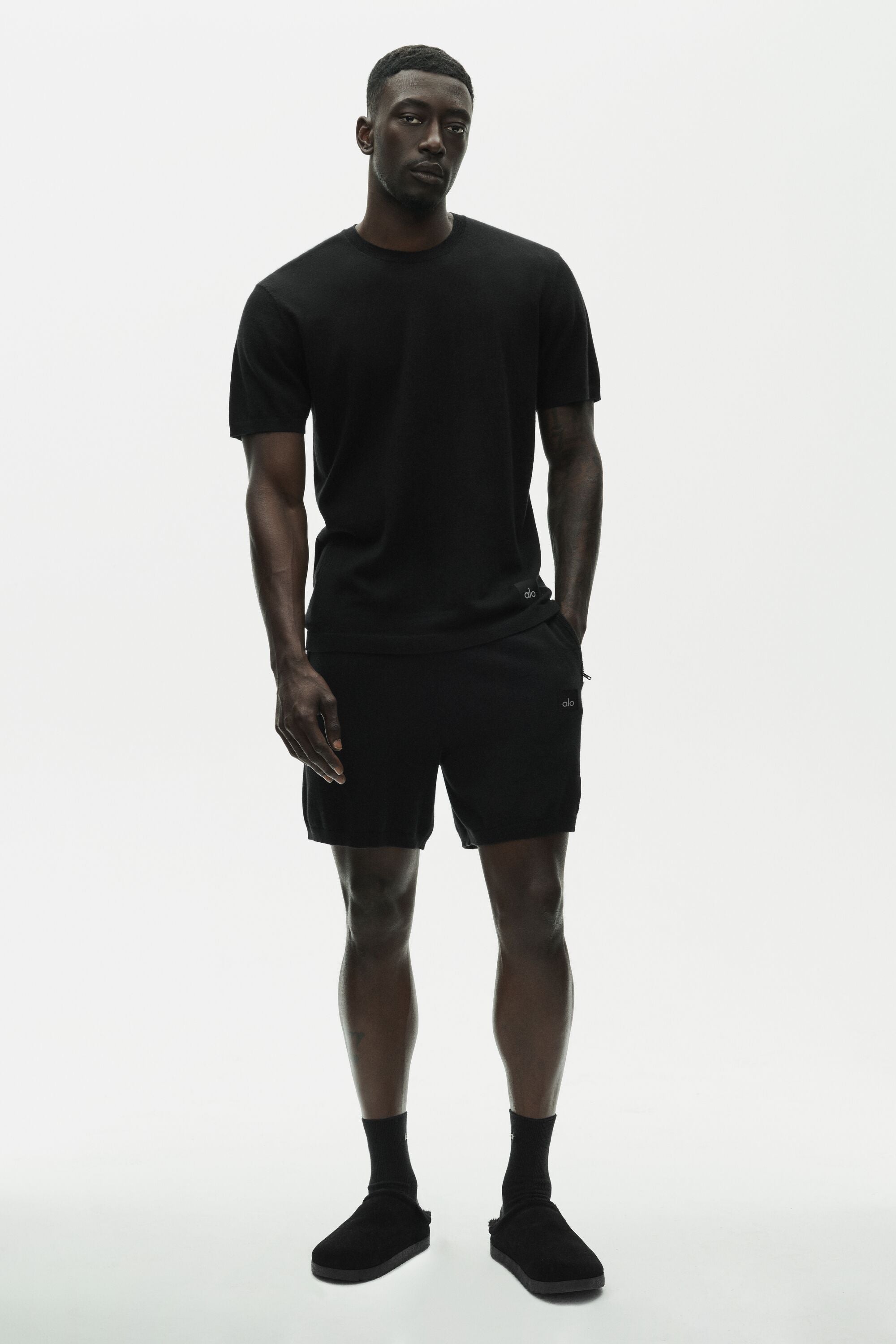 Cotton Cashmere Ever Soft Short Sleeve Crew - Black — photo 5
