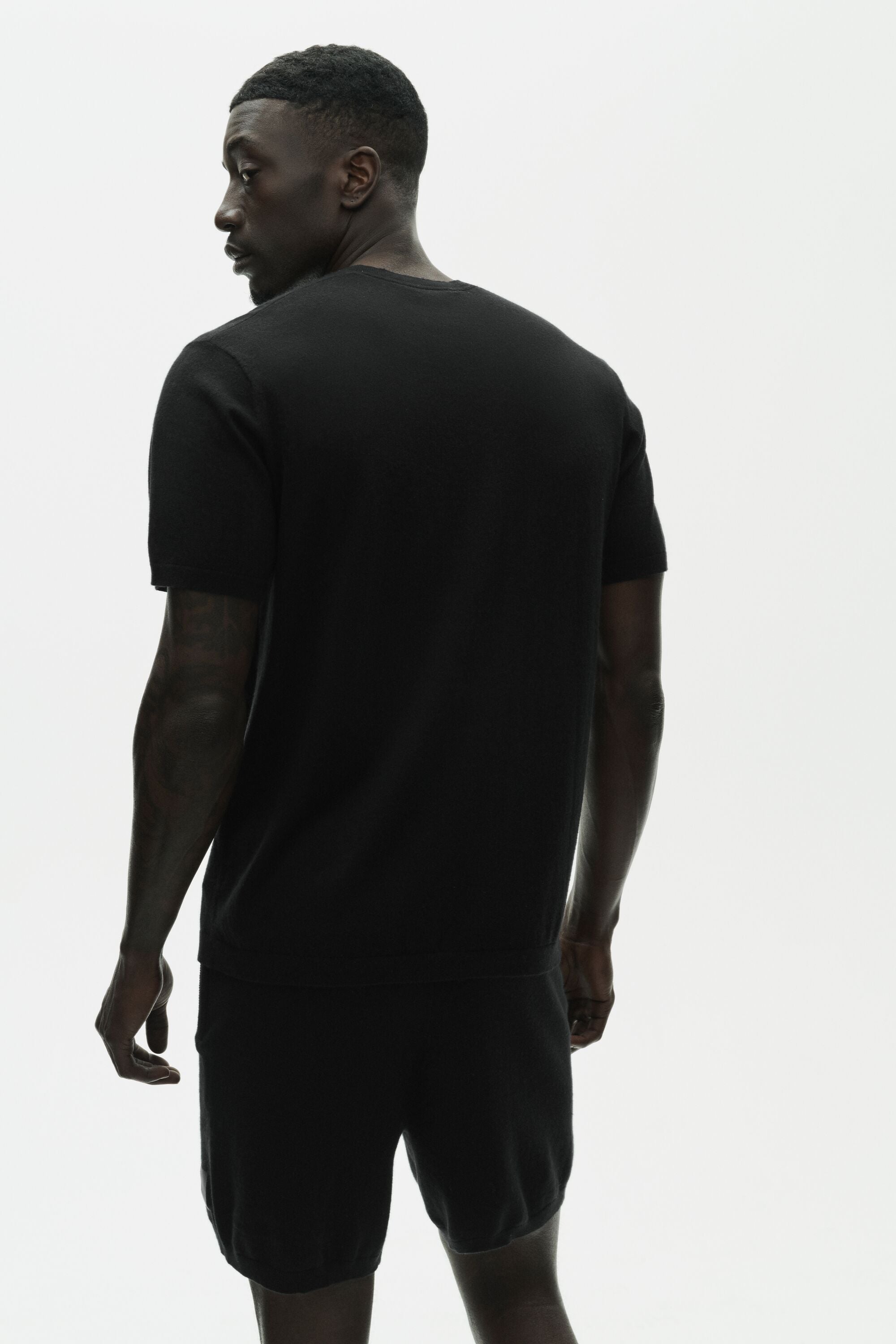 Cotton Cashmere Ever Soft Short Sleeve Crew - Black — photo 4
