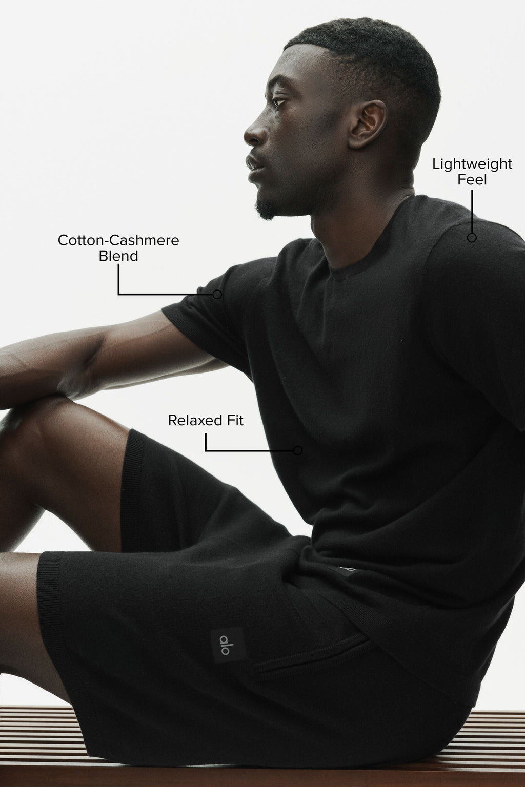 Cotton Cashmere Ever Soft Short Sleeve Crew - Black — photo 2