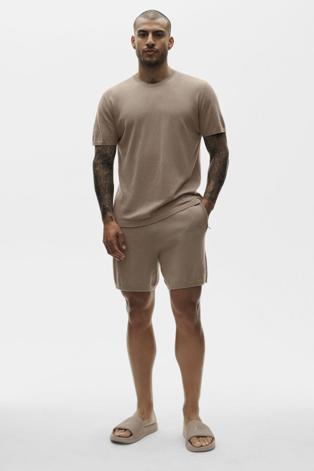 Cotton Cashmere Ever Soft Short Sleeve Crew - Gravel — photo 6