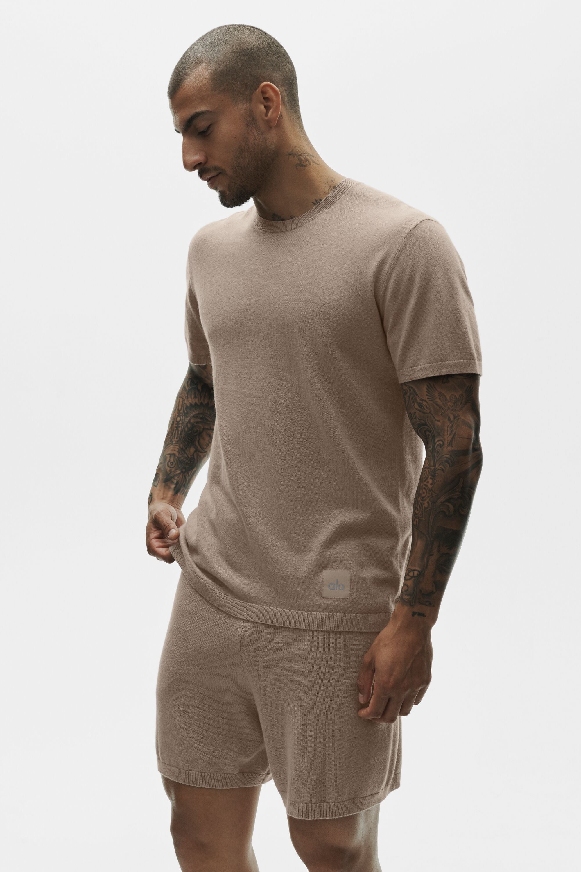 Cotton Cashmere Ever Soft Short Sleeve Crew - Gravel — photo 3