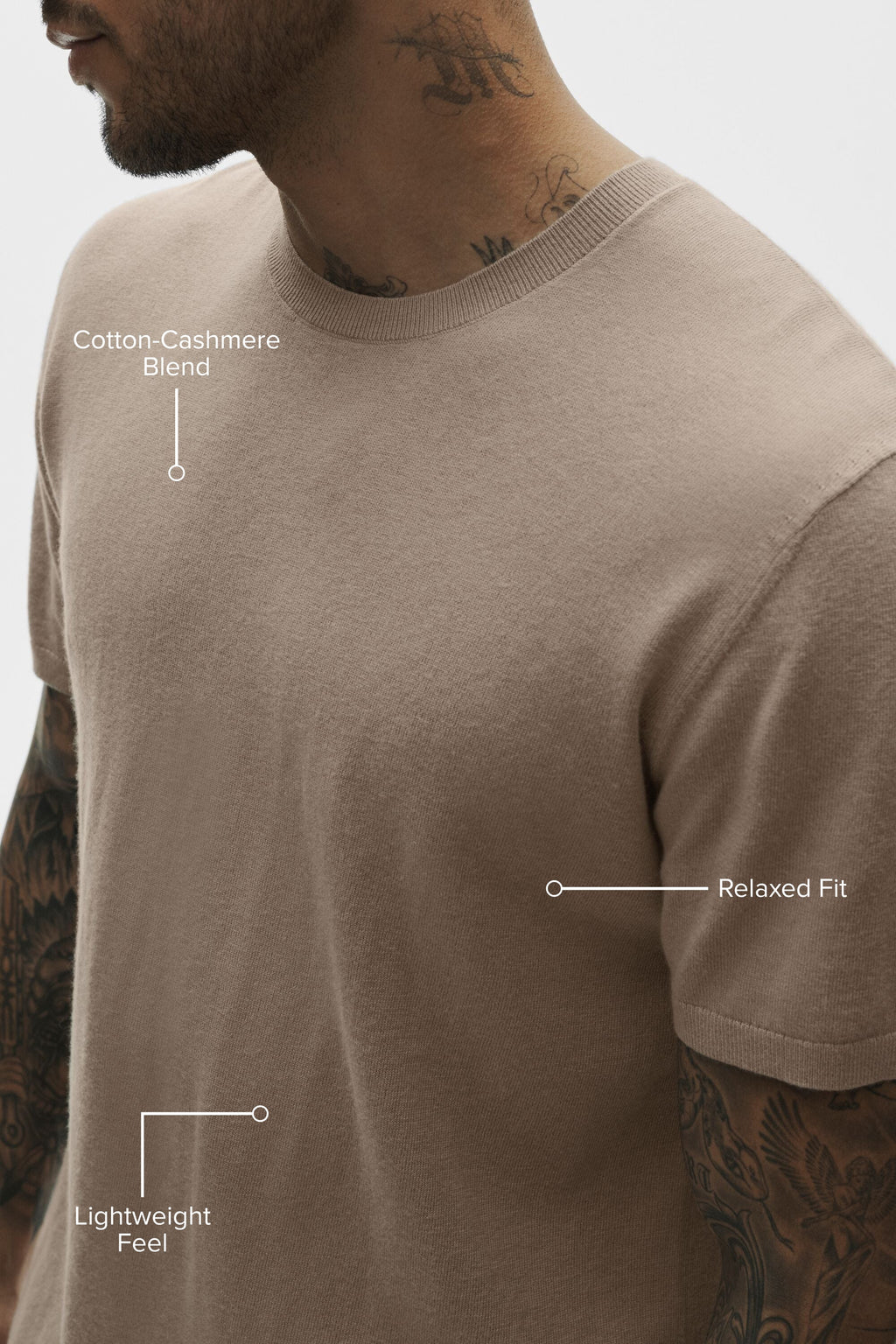 Cotton Cashmere Ever Soft Short Sleeve Crew - Gravel — photo 2