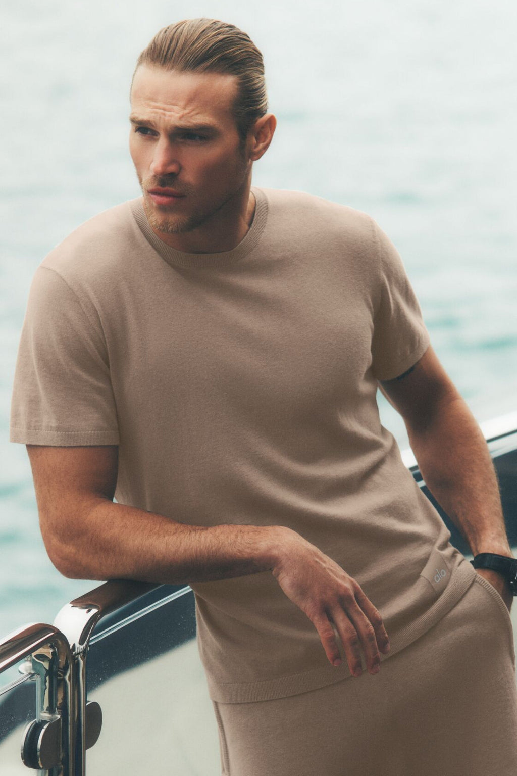 Cotton Cashmere Ever Soft Short Sleeve Crew - Gravel — photo 1
