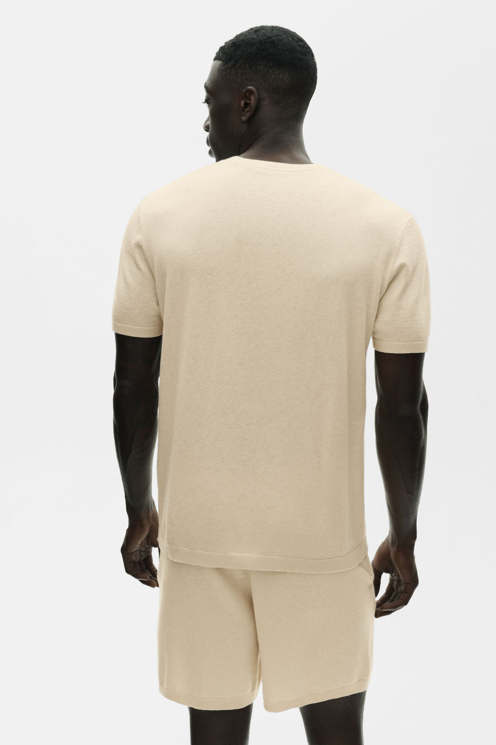 Cotton Cashmere Ever Soft Short Sleeve Crew - Sandy Beige — photo 2