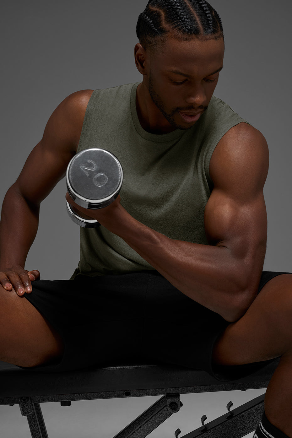 The Triumph Muscle Tank - Stealth Green — photo 4
