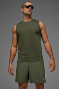 Conquer Muscle Tank - Green Olive — photo 1