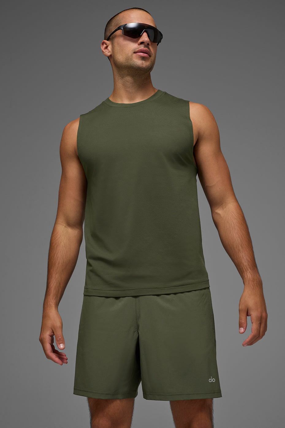 Conquer Muscle Tank - Green Olive — photo 1