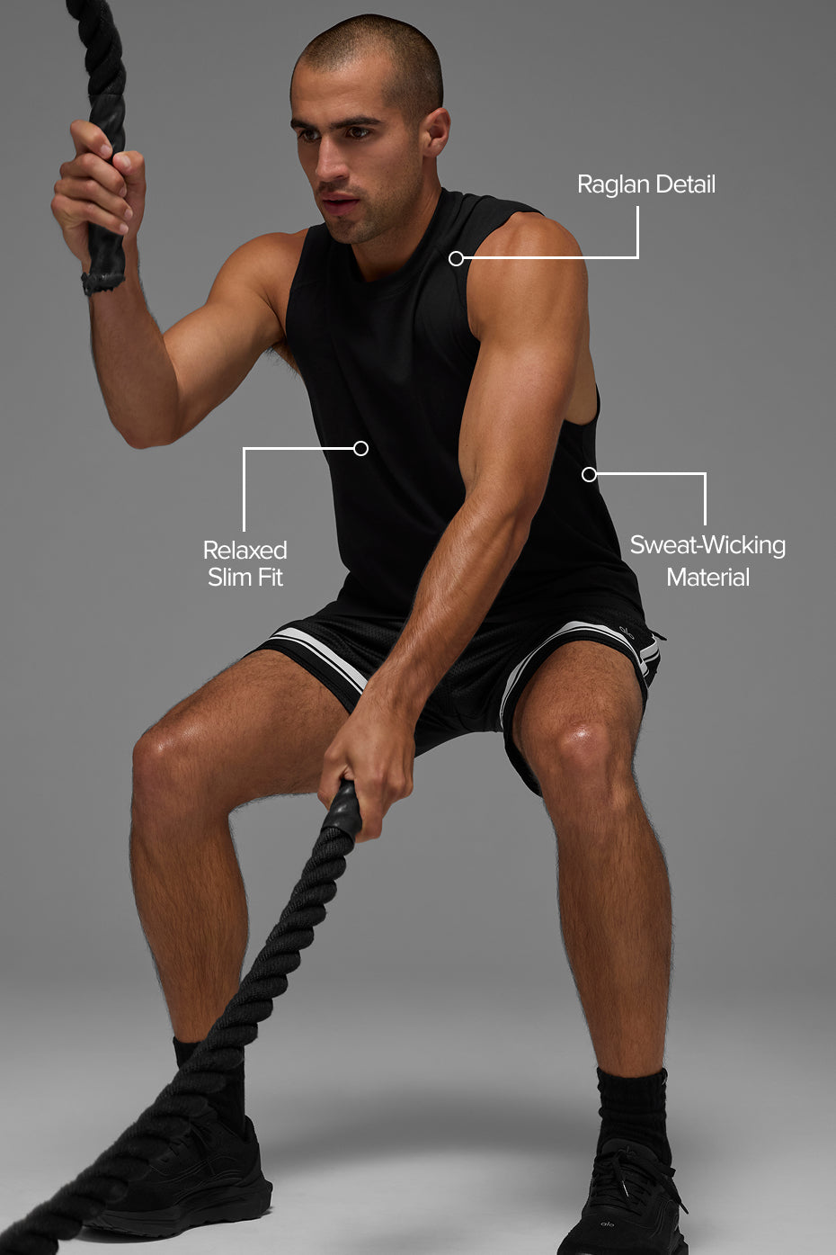 ALO Vapor Muscle Tank - Black — photo 2