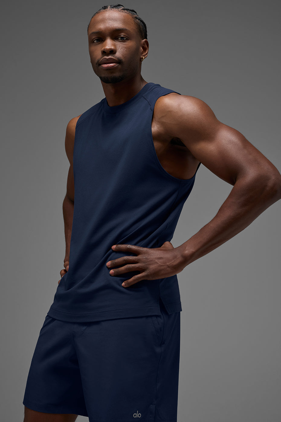 ALO Vapor Muscle Tank - Navy — photo 1
