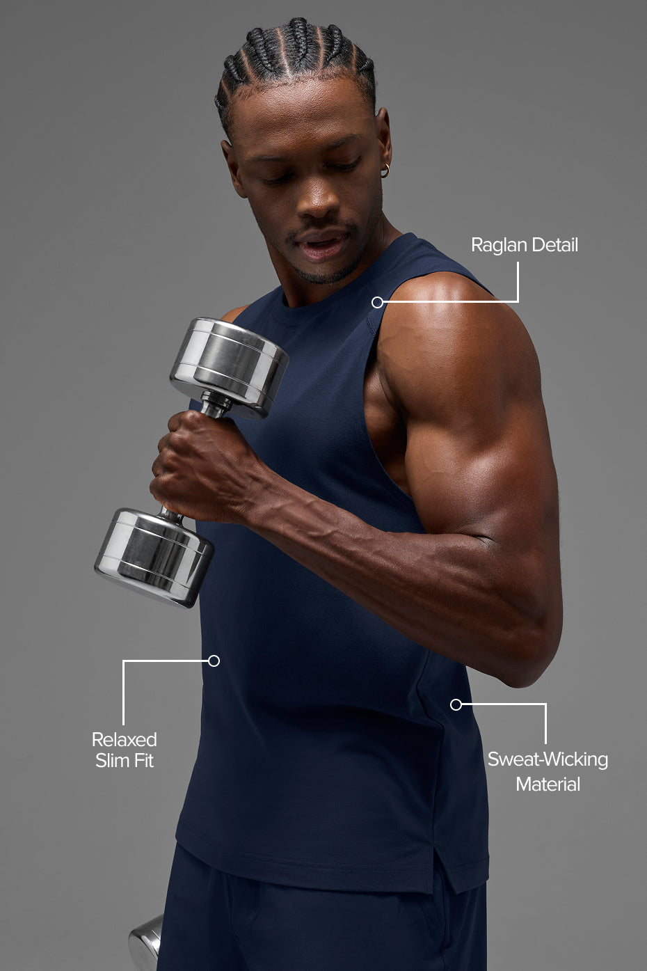 ALO Vapor Muscle Tank - Navy — photo 2