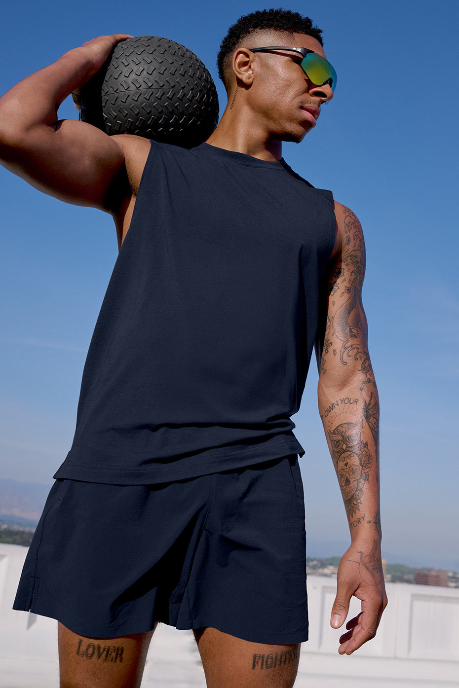 ALO Vapor Muscle Tank - Navy — photo 5