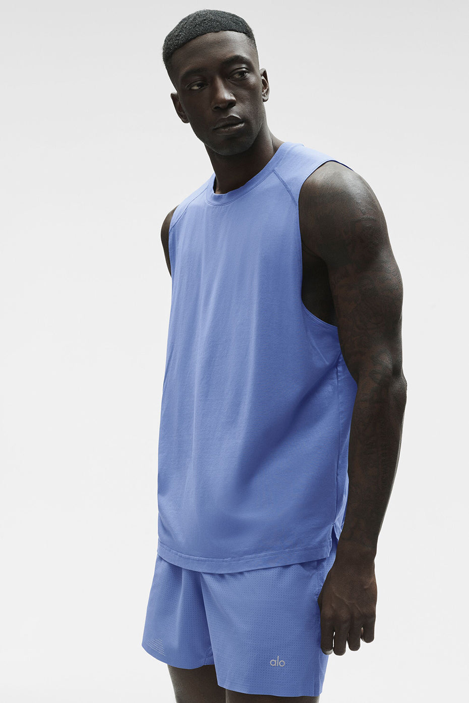 ALO Vapor Muscle Tank - Provence Blue — photo 3