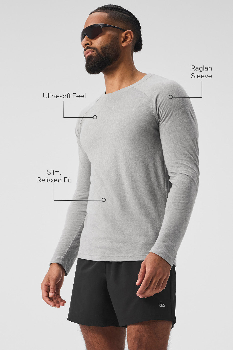Triumph Long Sleeve Tee - Athletic Heather Grey — photo 2