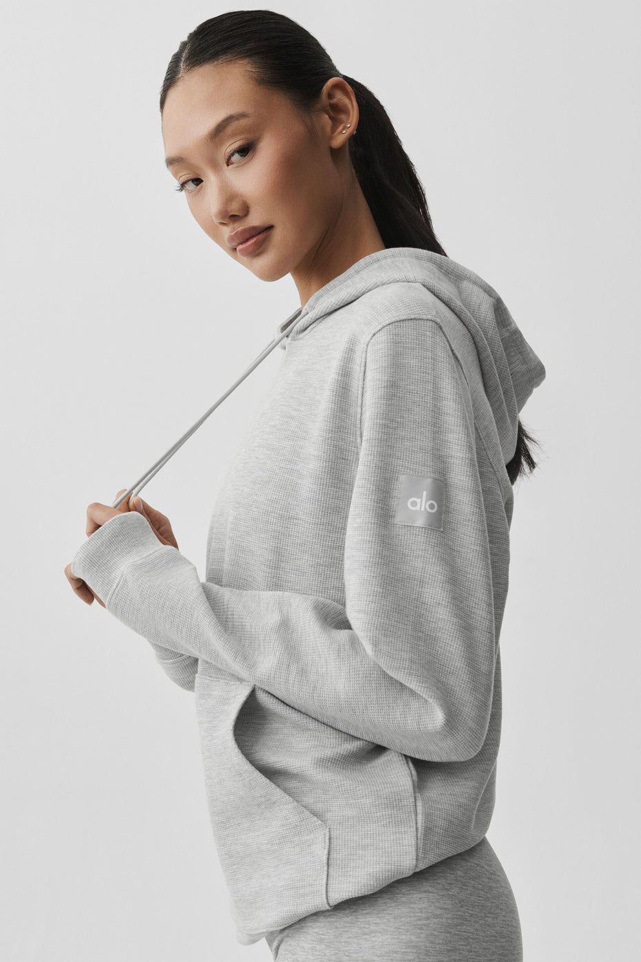 Micro Waffle Fast Break Hoodie - Athletic Heather Grey — photo 3