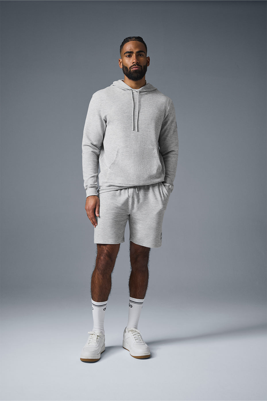 Micro Waffle Fast Break Hoodie - Athletic Heather Grey — photo 1
