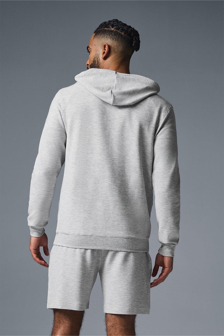 Micro Waffle Fast Break Hoodie - Athletic Heather Grey — photo 3