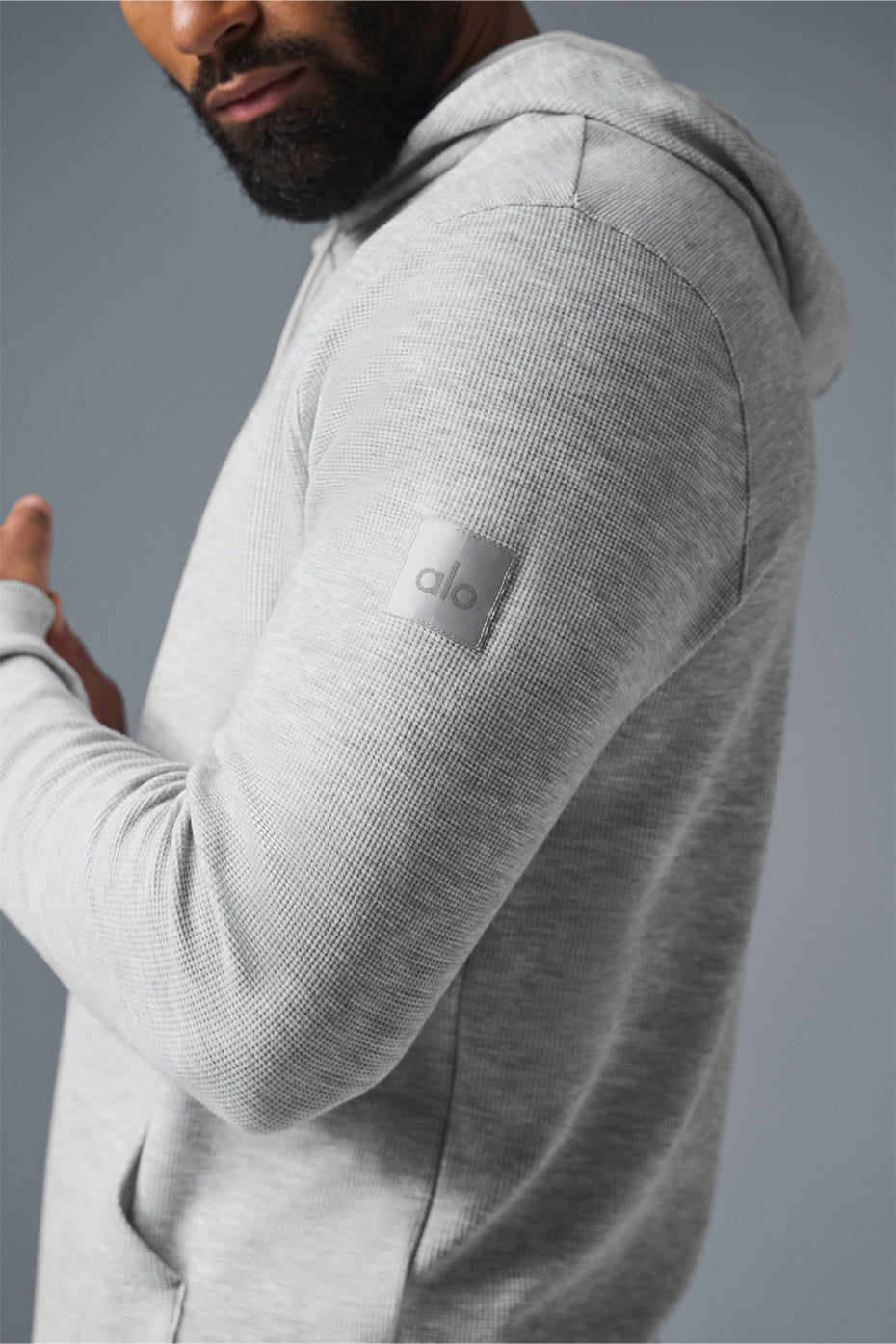 Micro Waffle Fast Break Hoodie - Athletic Heather Grey — photo 2