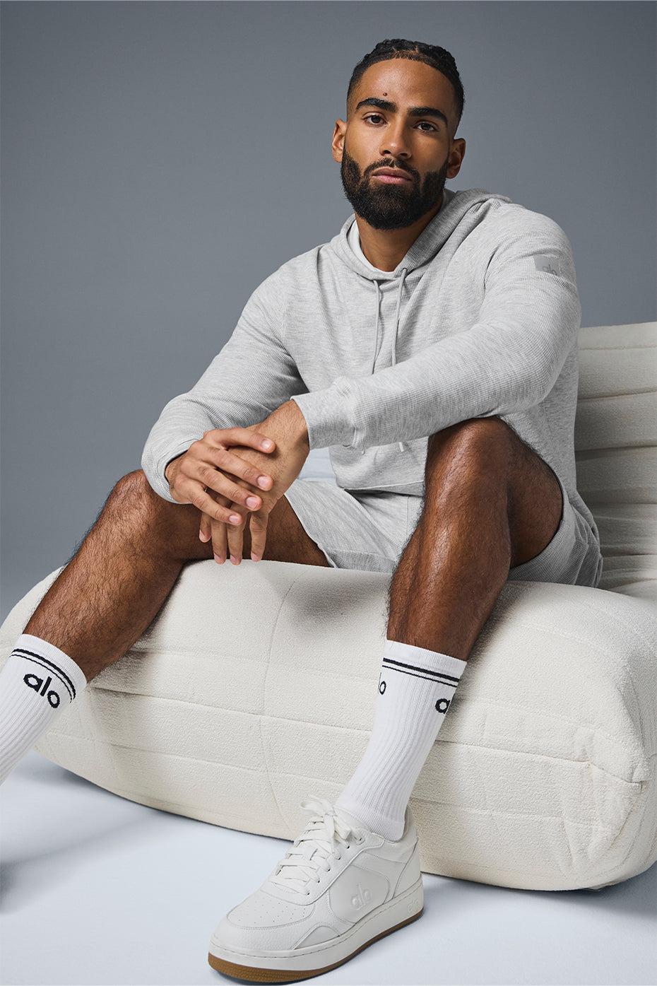 Micro Waffle Fast Break Hoodie - Athletic Heather Grey — photo 5