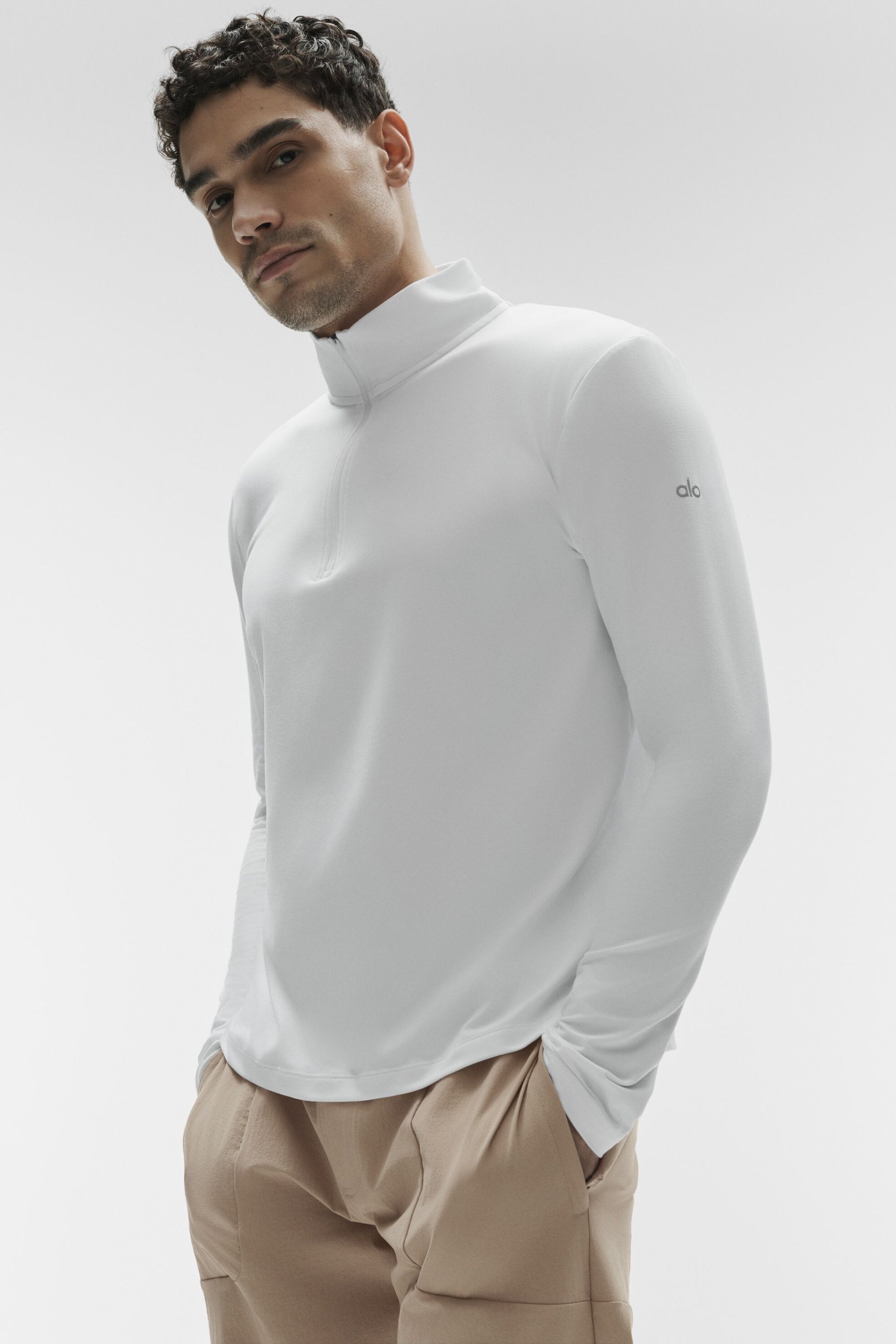 Conquer 1/4 Zip Reform Long Sleeve - White — photo 3