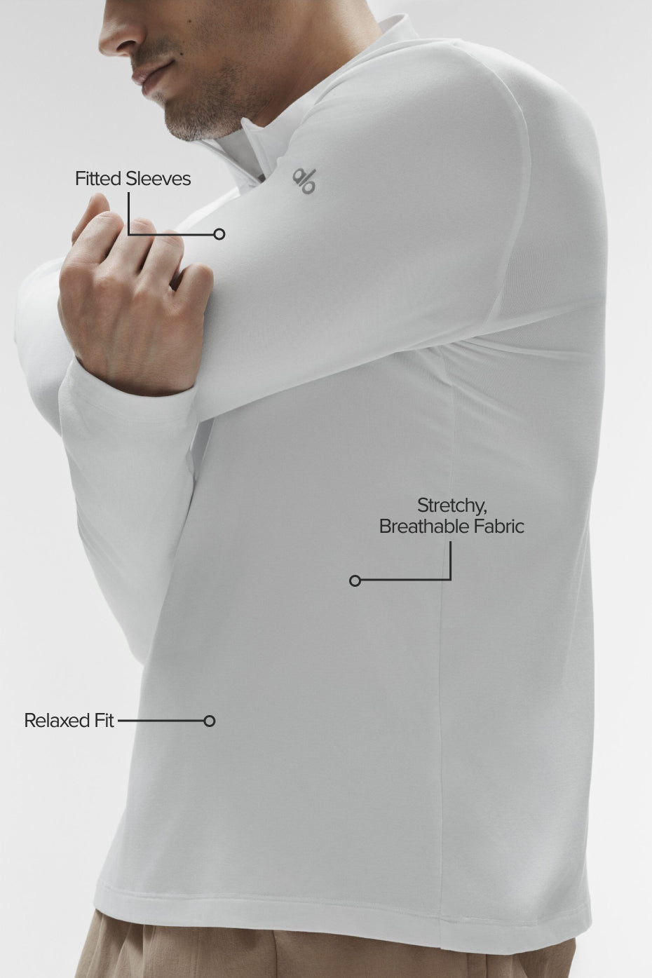 Conquer 1/4 Zip Reform Long Sleeve - White — photo 2