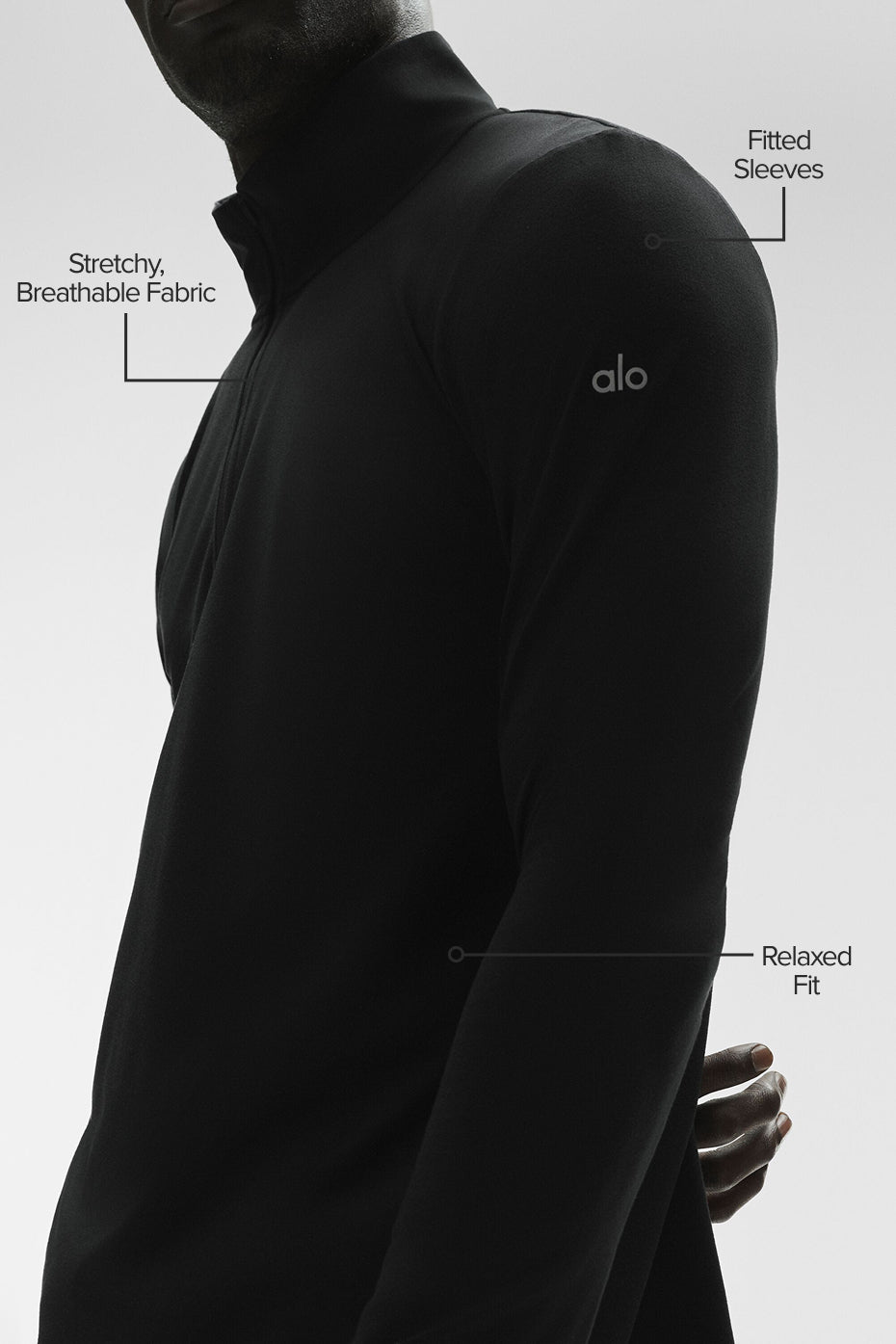 Conquer 1/4 Zip Reform Long Sleeve - Black — photo 2