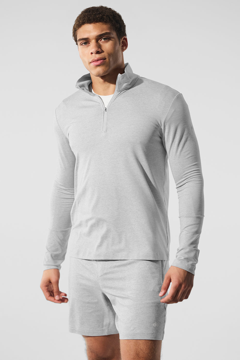 Conquer 1/4 Zip Reform Long Sleeve - Athletic Heather Grey — photo 3