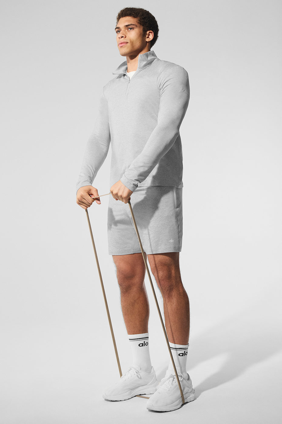 Conquer 1/4 Zip Reform Long Sleeve - Athletic Heather Grey — photo 5