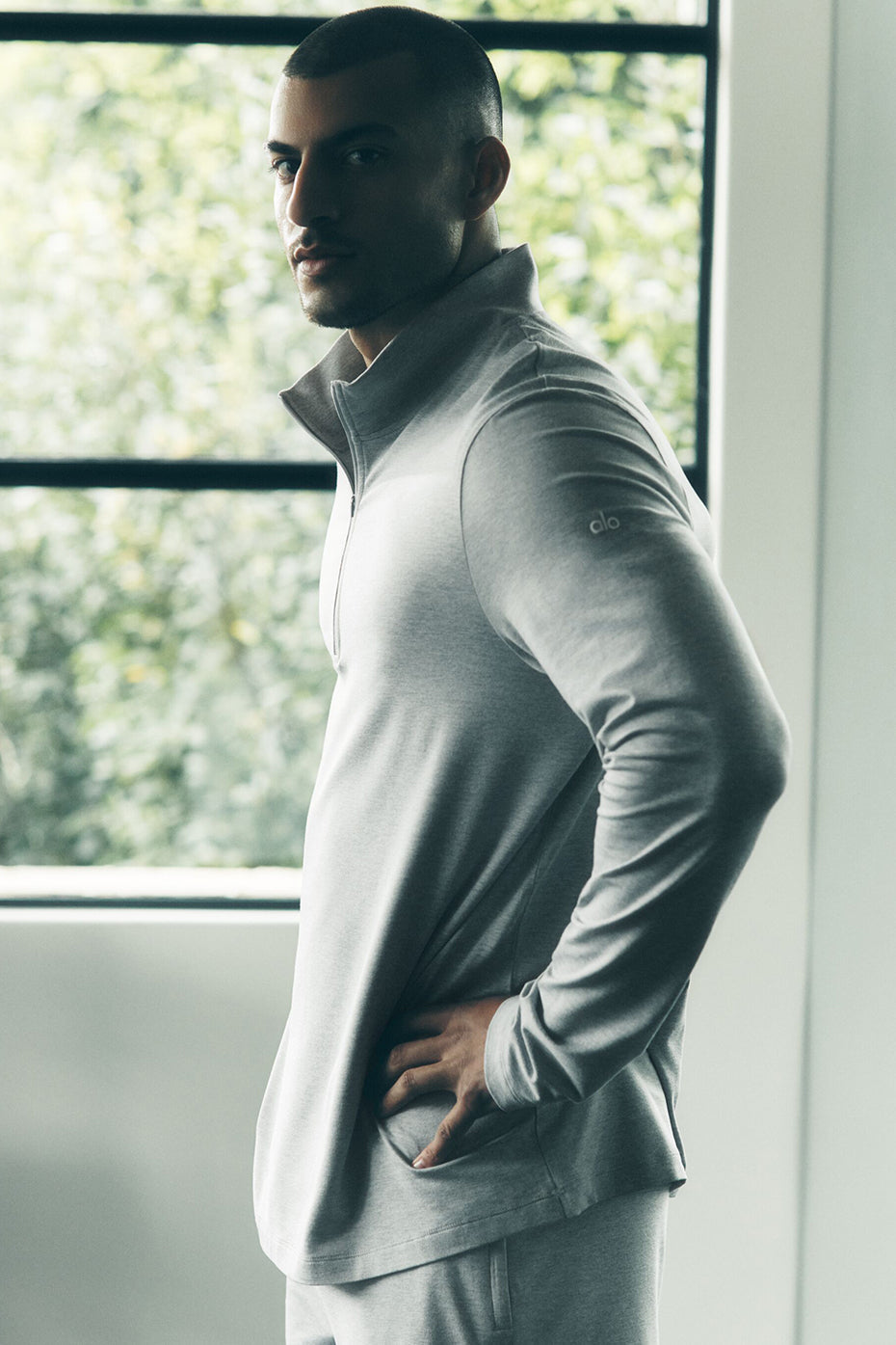Conquer 1/4 Zip Reform Long Sleeve - Athletic Heather Grey — photo 1
