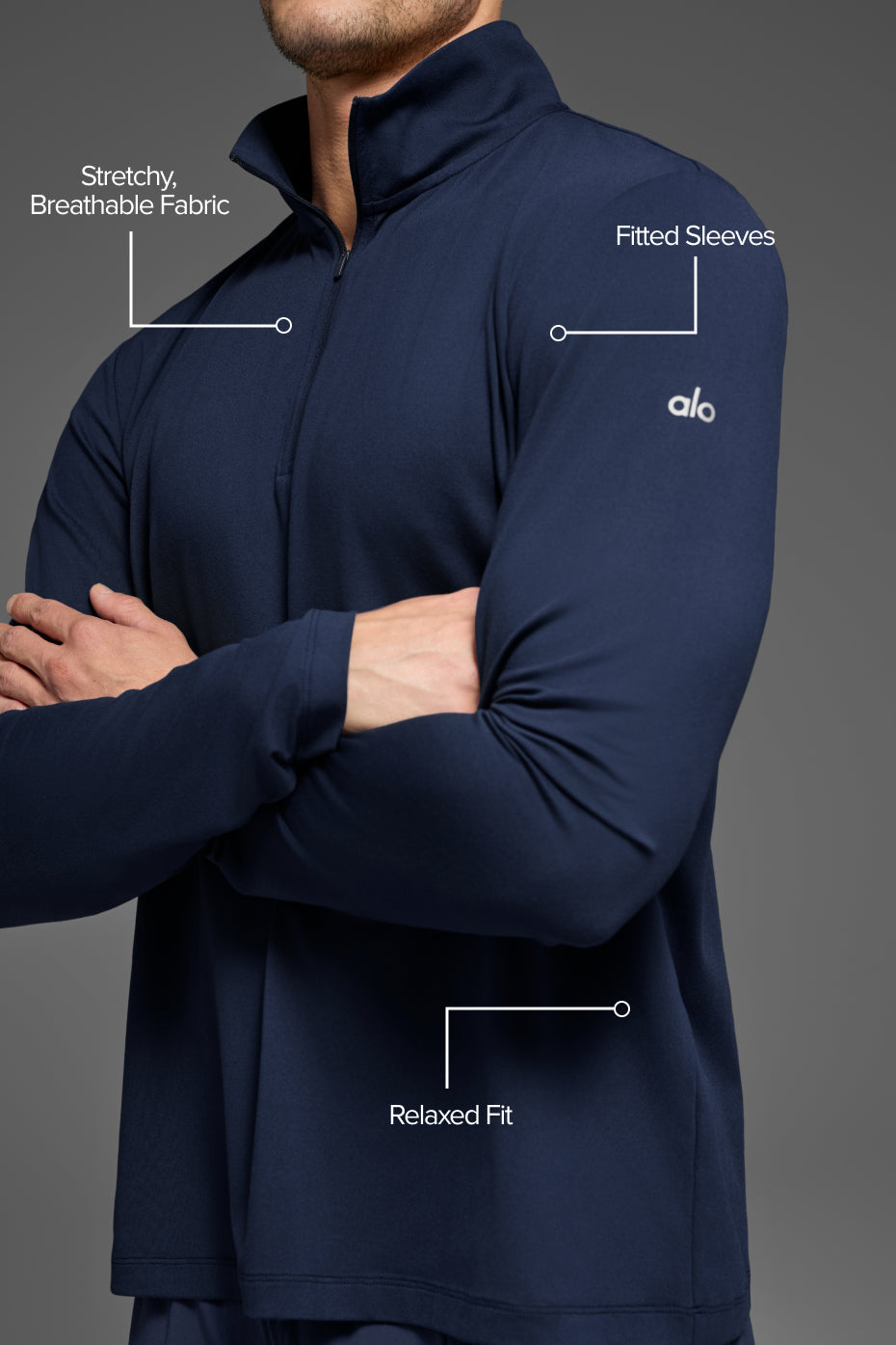 Conquer 1/4 Zip Reform Long Sleeve - Navy — photo 2